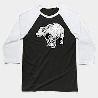 Black and white drawing - brown bear Baseball T-Shirt